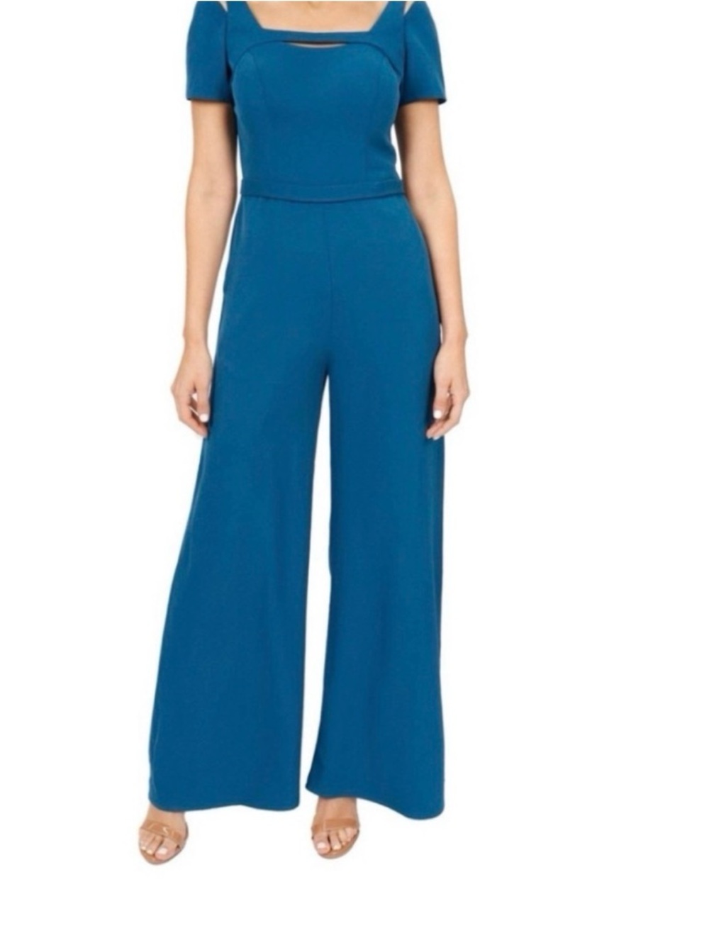 Rene Ruiz Teal Wide-Leg Jumpsuit - Women